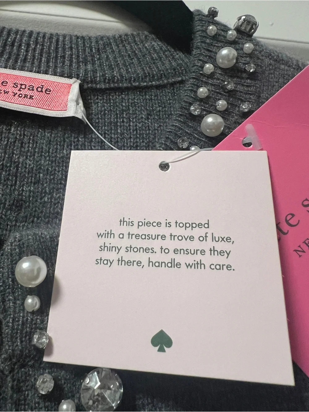 Kate Spade New York Pearl Rhinestone Cardigan Sweater